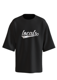 Locals Script Tee in black
